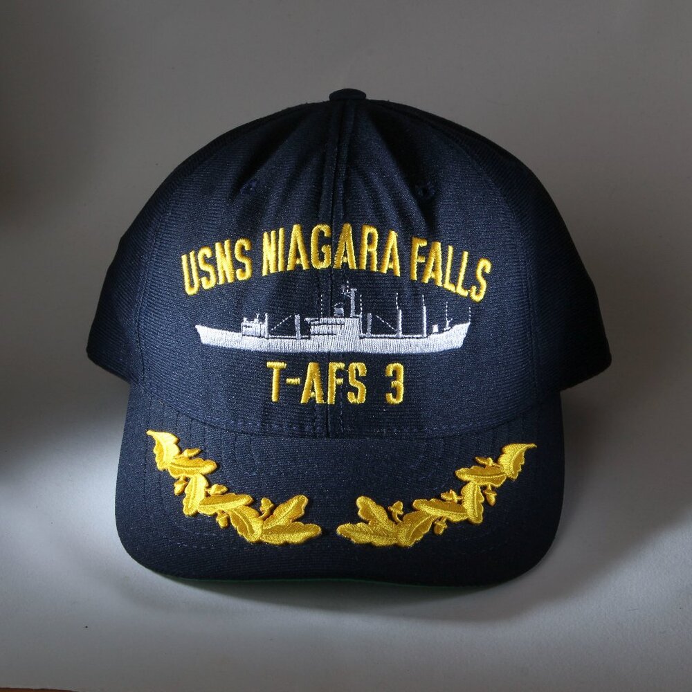 U.S. Navy Hat Men One Size Black USNS Niagara Falls Captain w/ Scrambled…